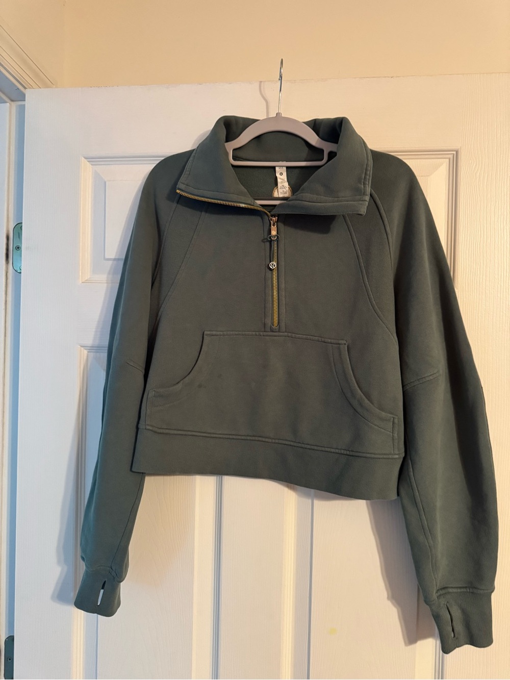 lululemon athletica Cropped Half-Zip Pullover - Moss Green